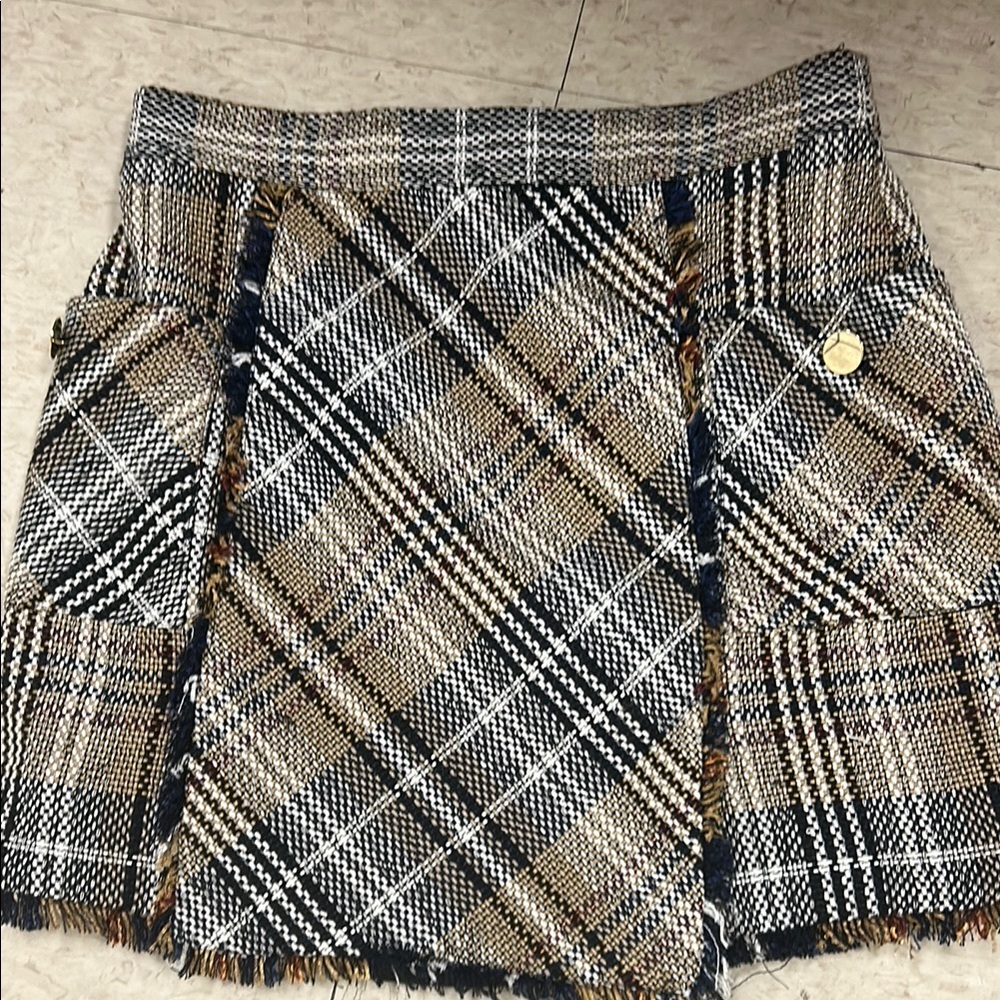 Zara Gray Black Mini Pencil Skirt